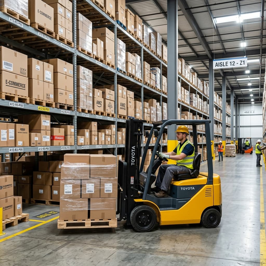 Warehouse forklift operation